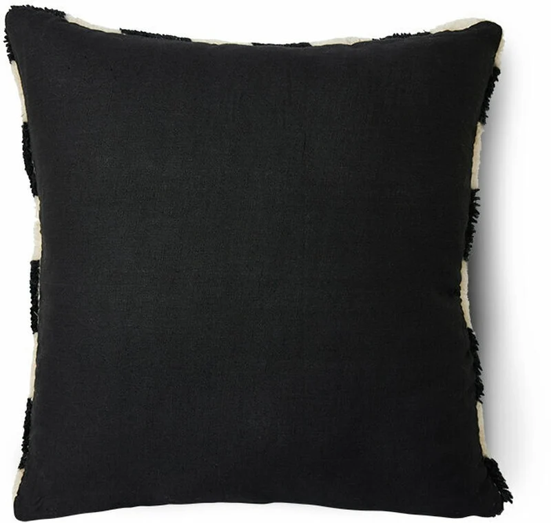 Coussin en laine damier noir et blanc 50 x 50 cm Statement - HKliving
