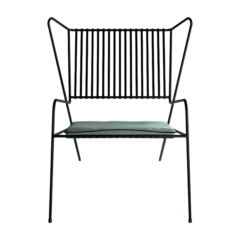 Chaise lounge en acier noir et coussin d'assise opale Capri Easy - Cools Collection