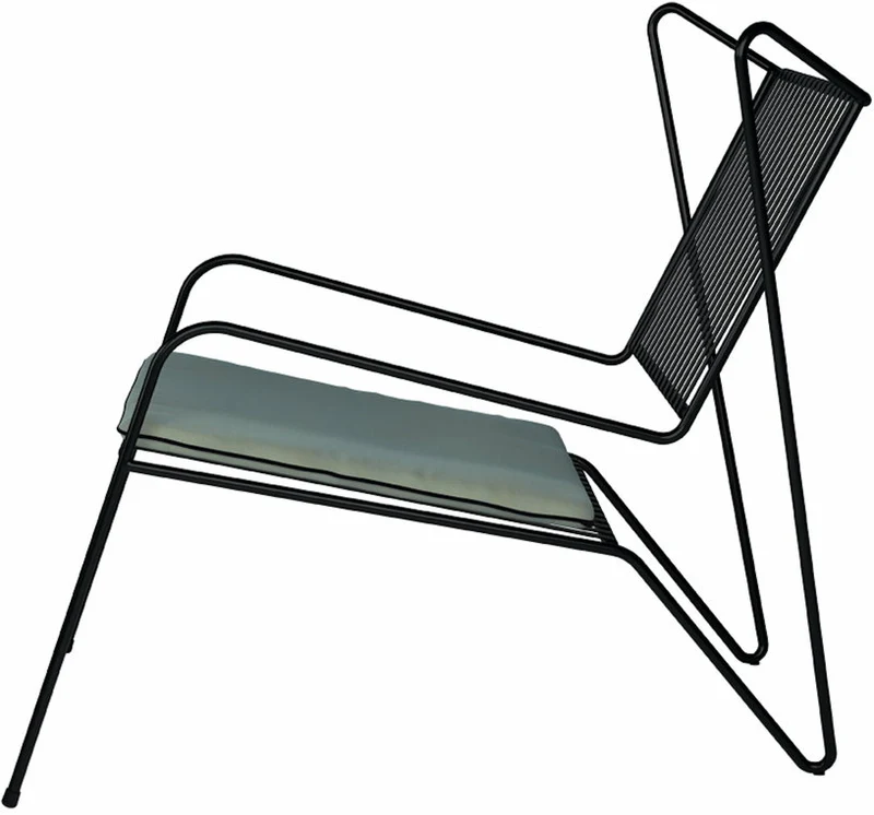Chaise lounge en acier noir et coussin d'assise opale Capri Easy - Cools Collection