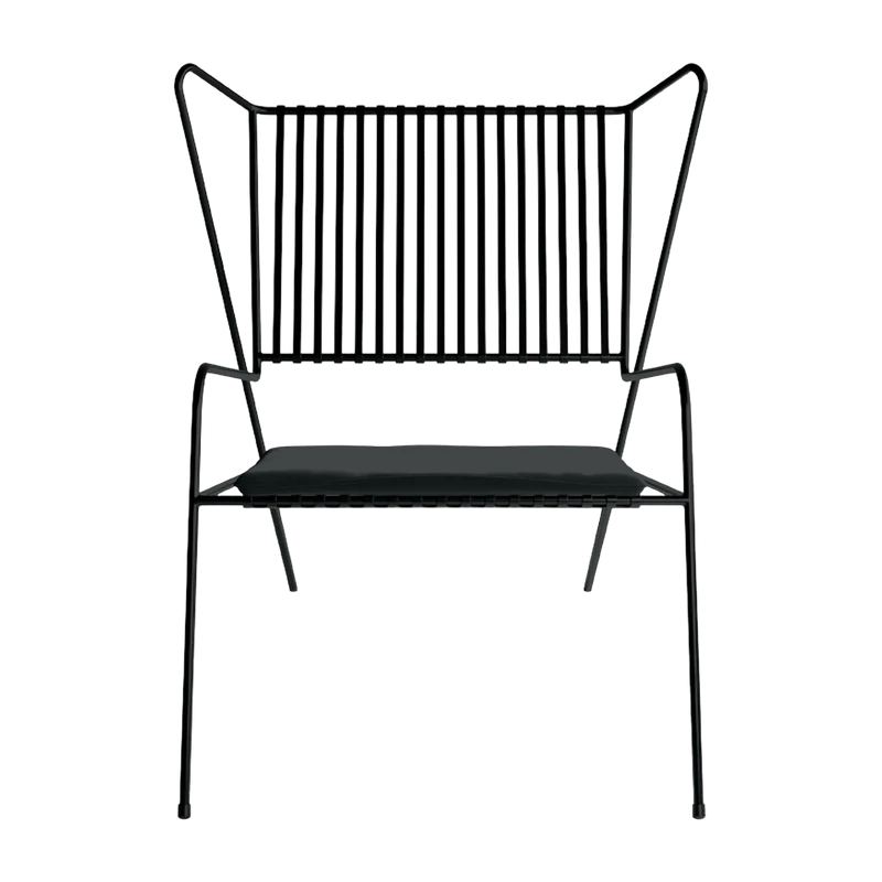 Chaise lounge en acier noir et coussin d'assise noir Capri Easy - Cools Collection
