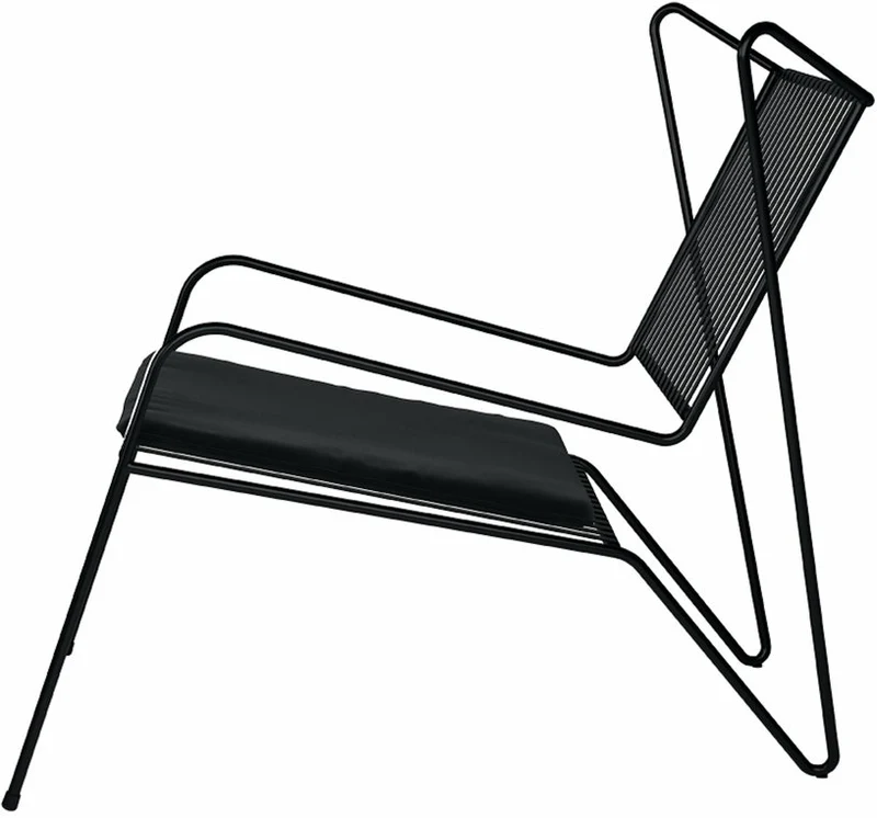 Chaise lounge en acier noir et coussin d'assise noir Capri Easy - Cools Collection