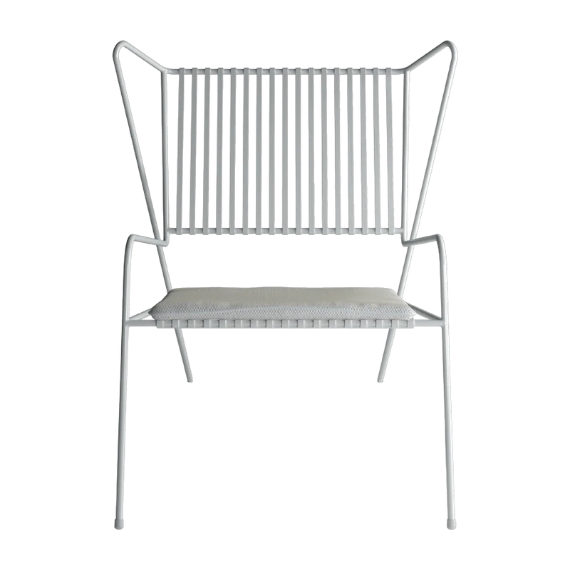 Chaise lounge en acier blanc et coussin d'assise beige Capri Easy - Cools Collection
