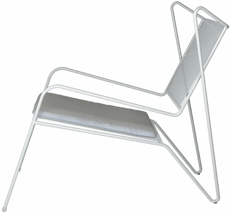 Chaise lounge en acier blanc et coussin d'assise beige Capri Easy - Cools Collection