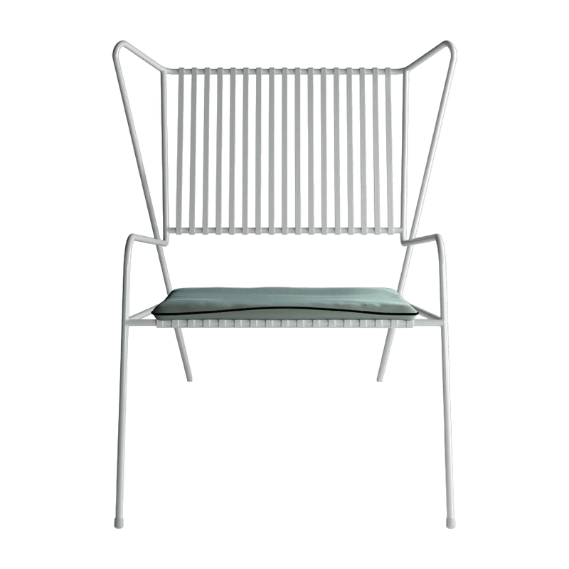 Chaise lounge en acier blanc et coussin d'assise opal Capri Easy - Cools Collection