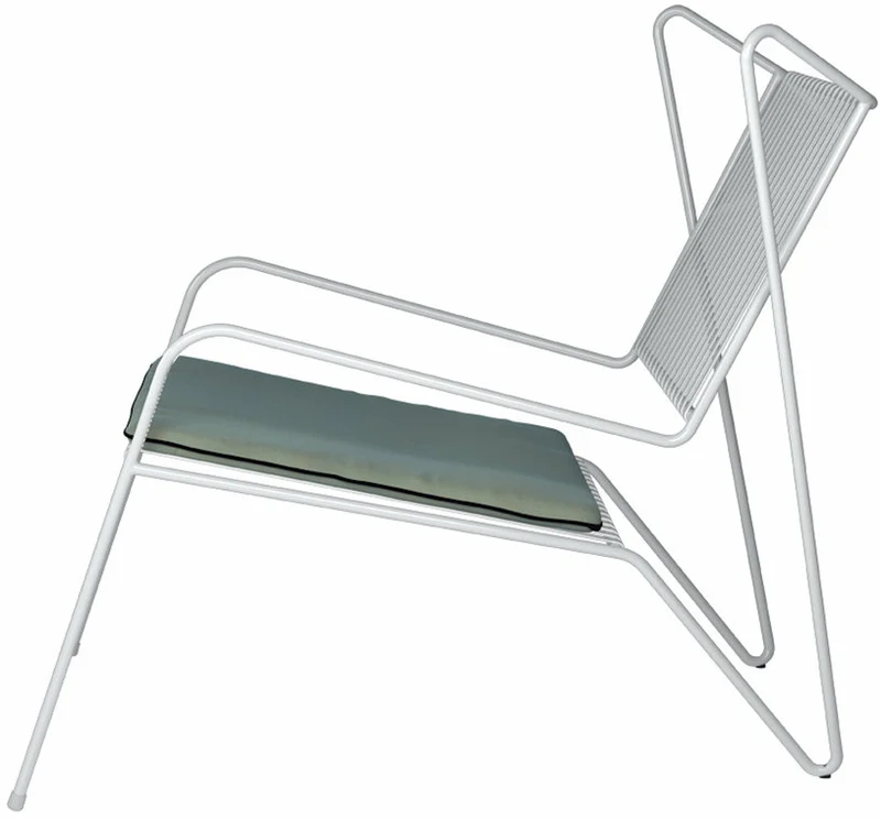 Chaise lounge en acier blanc et coussin d'assise opal Capri Easy - Cools Collection