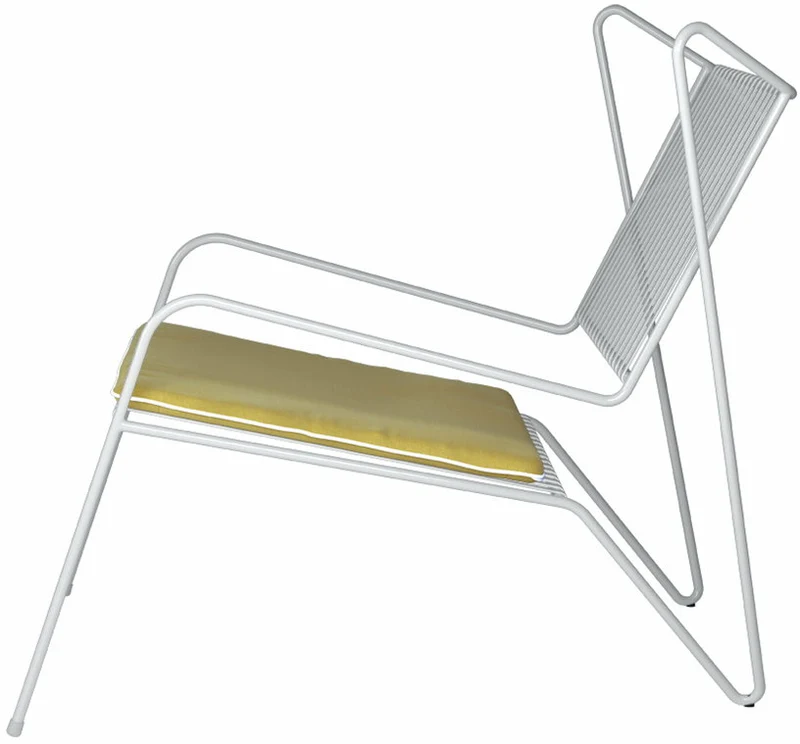 Chaise lounge en acier blanc et coussin d'assise jaune Capri Easy - Cools Collection