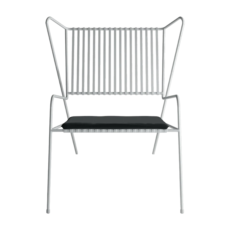 Chaise lounge en acier blanc et coussin d'assise noir Capri Easy - Cools Collection
