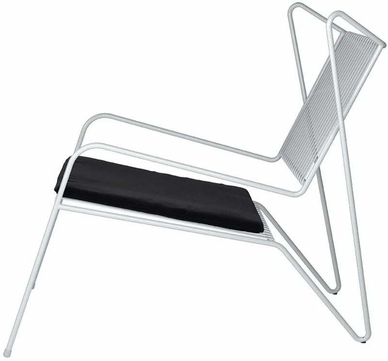 Chaise lounge en acier blanc et coussin d'assise noir Capri Easy - Cools Collection