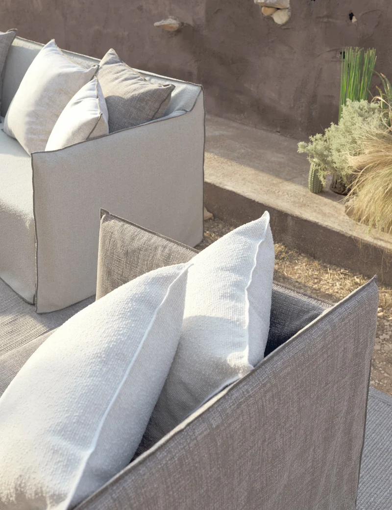 Fauteuil de jardin en tissu blanc Ghost Out 05 - Gervasoni