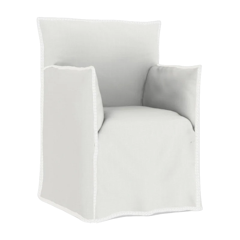 Chaise de jardin avec accoudoirs en tissu blanc Ghost Out 25 - Gervasoni