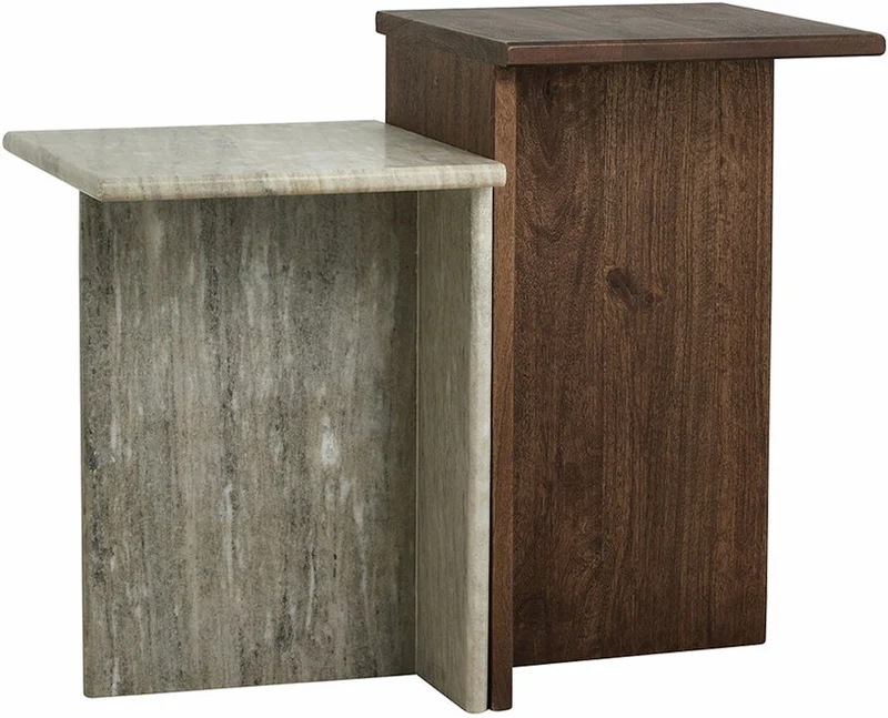 Tables d'appoint en bois de manguier marron 35 x 58 cm Glina - Nordal