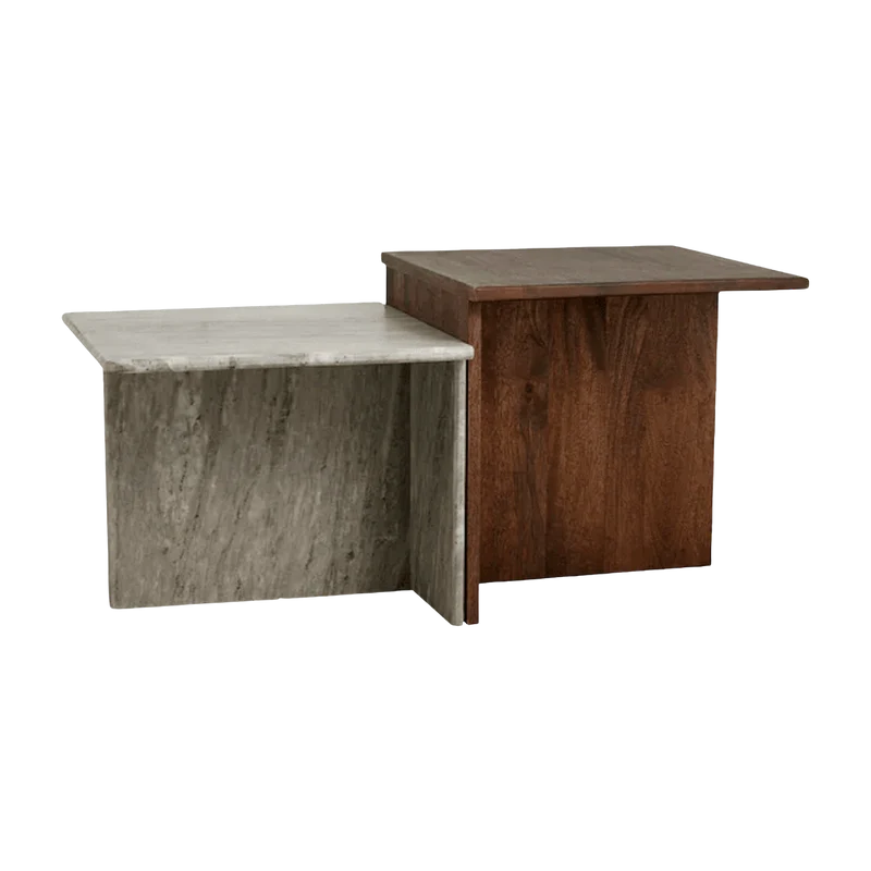 Tables gigognes en bois de manguier marron 50 x 50 cm Odra - Nordal