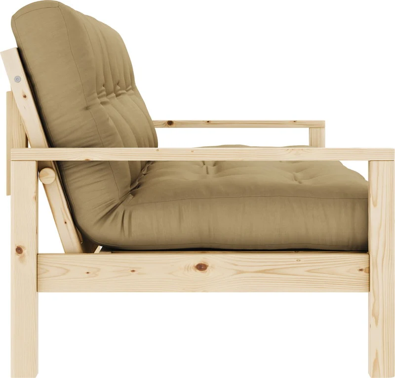 Canapé-lit en bois clair et tissu blé beige Knob - Karup Design