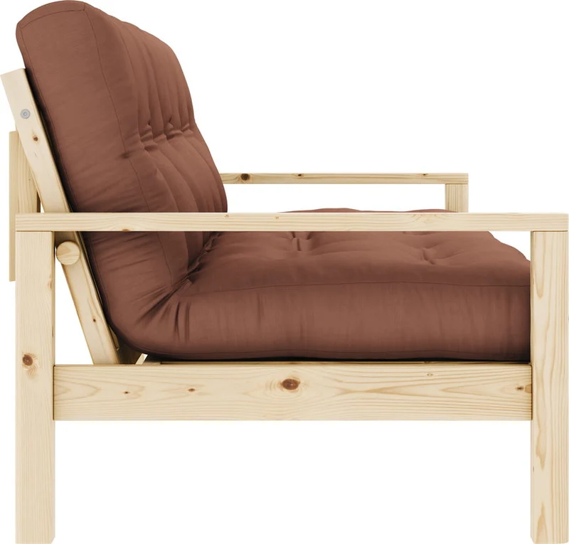 Canapé-lit en bois clair et tissu marron argile Knob - Karup Design