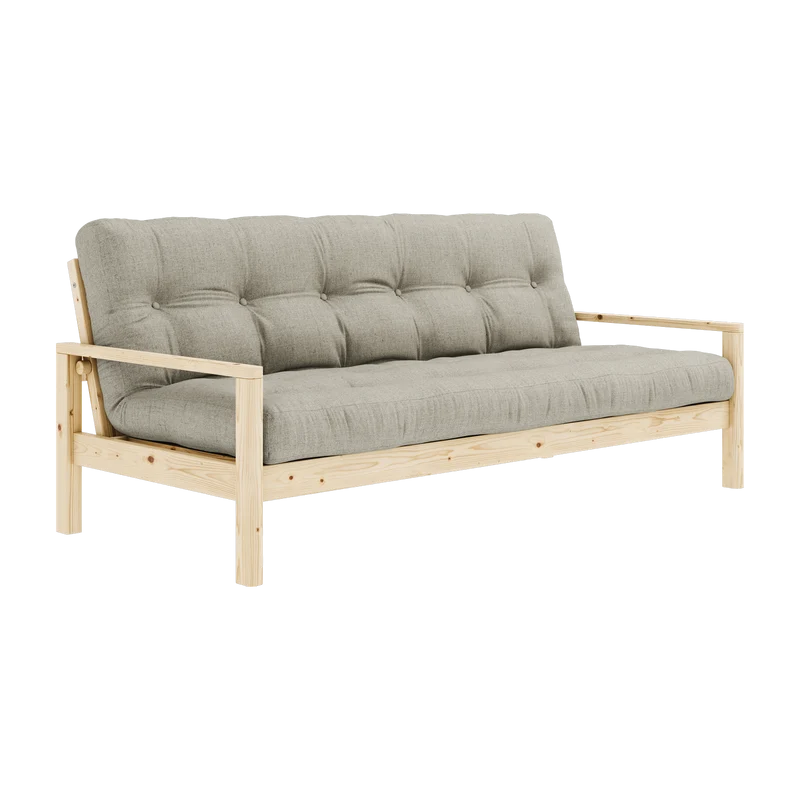 Canapé-lit en bois clair et tissu lin Knob - Karup Design