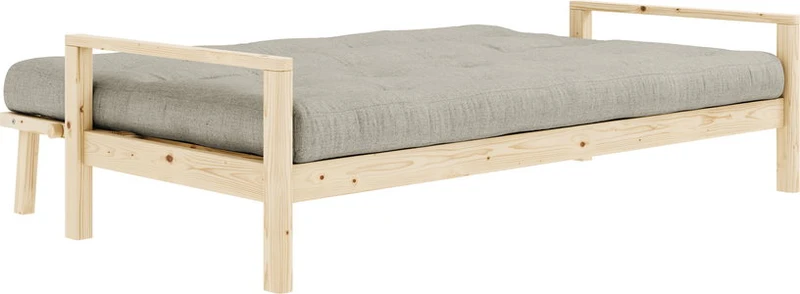 Canapé-lit en bois clair et tissu lin Knob - Karup Design