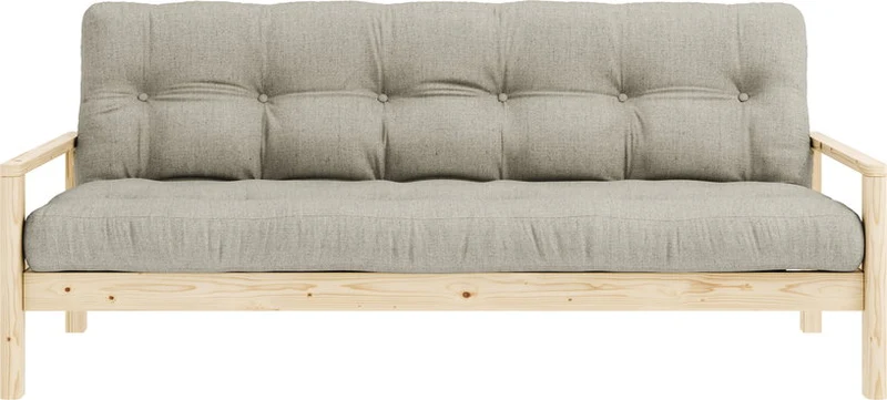 Canapé-lit en bois clair et tissu lin Knob - Karup Design