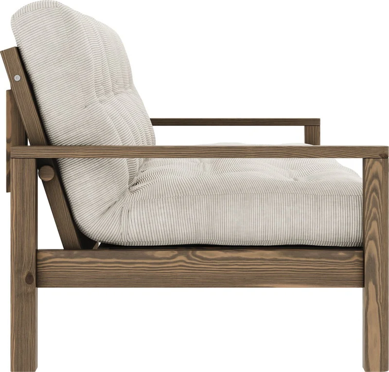 Canapé-lit en bois foncé et velours côtelé ivoire Knob - Karup Design