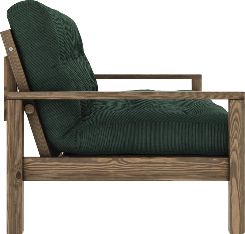 Canapé-lit en bois foncé et velours côtelé seaweed Knob - Karup Design