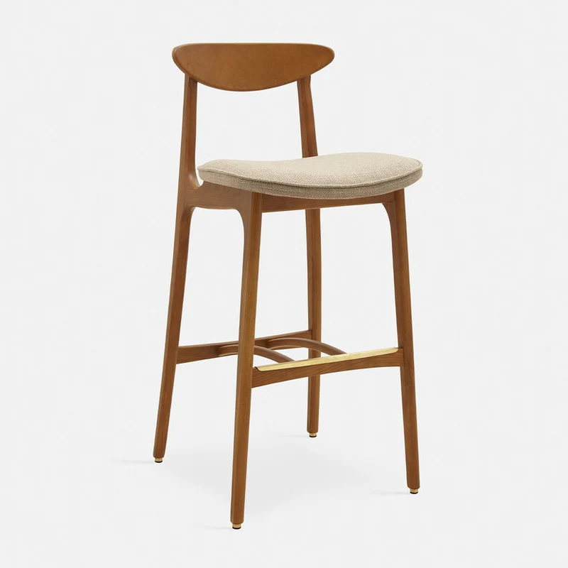Chaise de bar en marbre blanc et frêne foncé 100cm Série 200-190 - 366 Concept