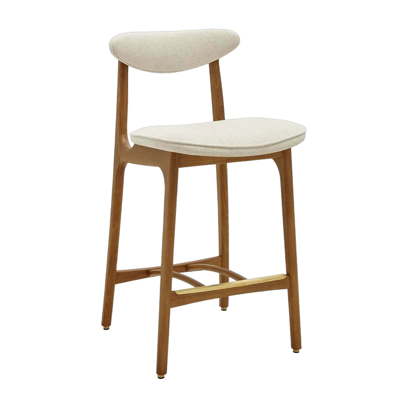 Chaise de bar en marbre blanc et frêne foncé 90cm Série 200-190 - 366 Concept