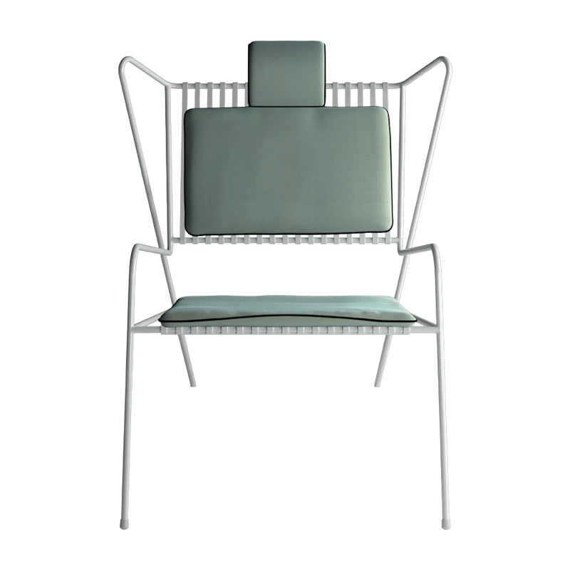 Chaise lounge en acier blanc et coussins opal Capri Easy - Cools Collection