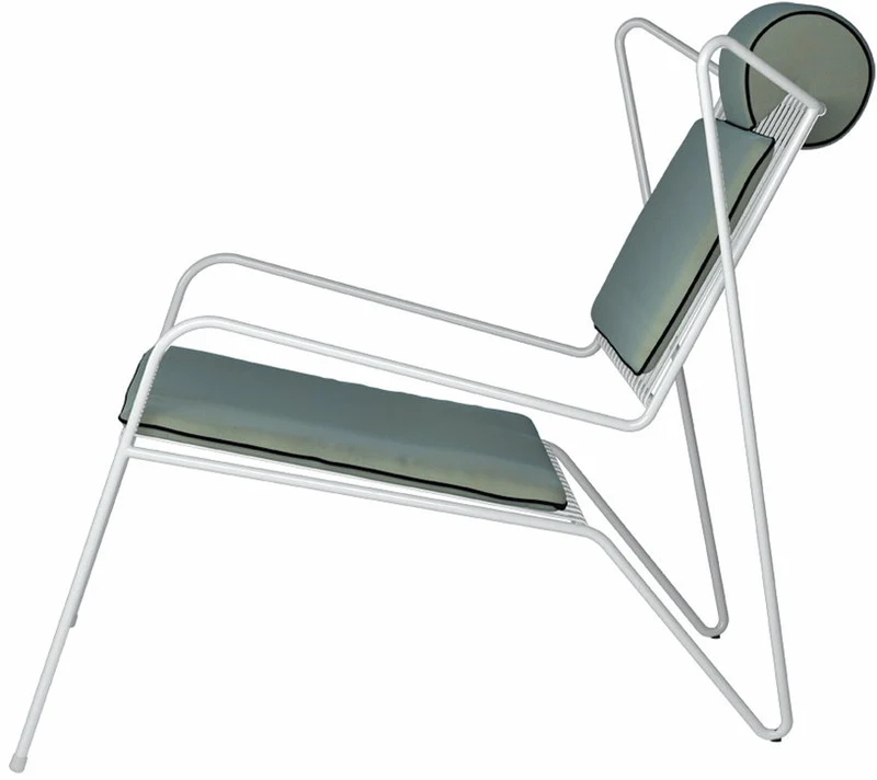 Chaise lounge en acier blanc et coussins opal Capri Easy - Cools Collection