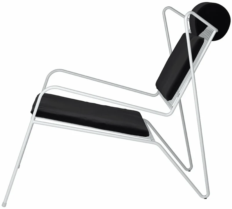 Chaise lounge en acier blanc et coussins noirs Capri Easy - Cools Collection