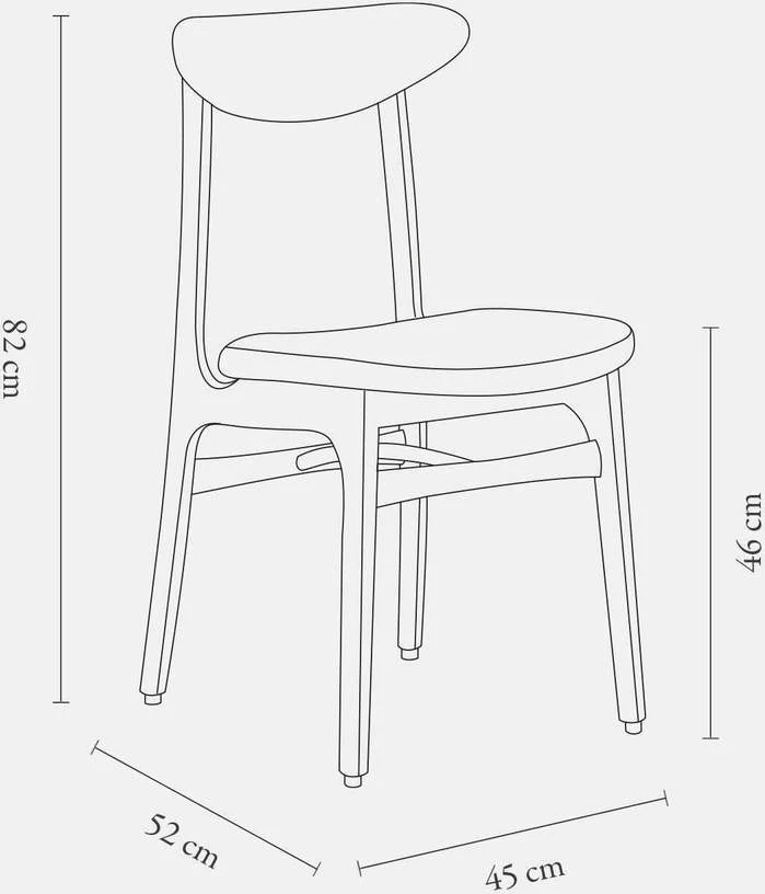 Chaise en velours vert turtle et frêne nature 52 x 45 Série 200-190 - 366 Concept