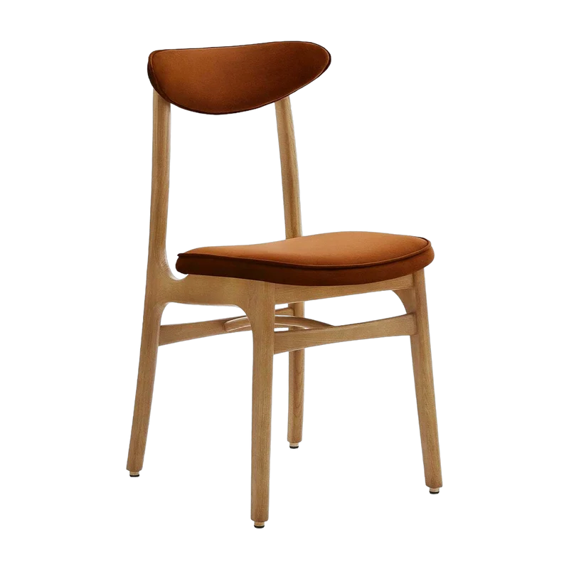 Chaise en velours sierra et frêne nature 52 x 45 Série 200-190 - 366 Concept