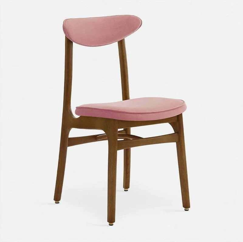 Chaise en velours sierra et frêne nature 52 x 45 Série 200-190 - 366 Concept