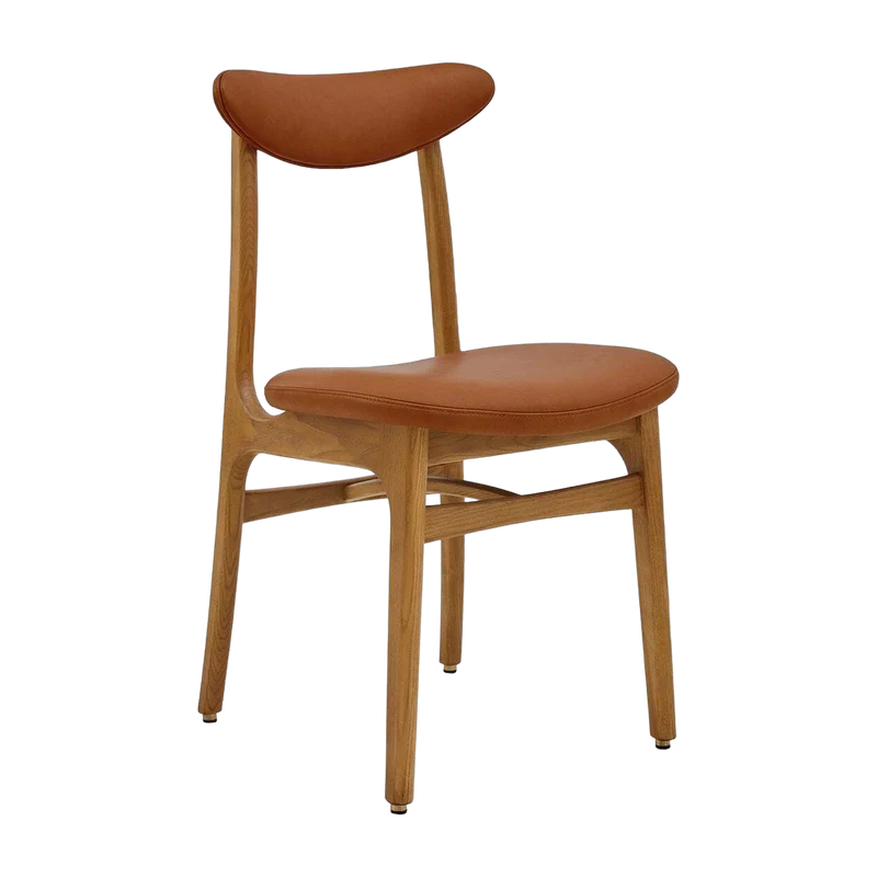 Chaise en cuir naturel cognac et frêne foncé 52 x 45 Série 200-190 - 366 Concept
