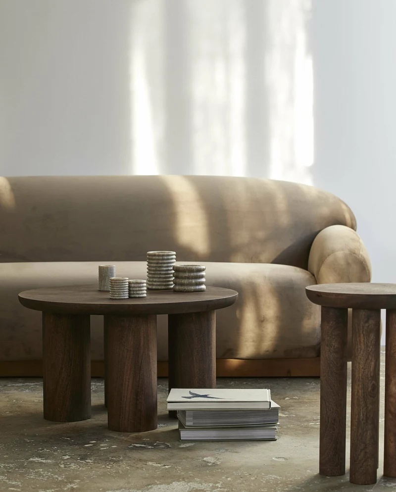Table d'appoint en bois de manguier marron 49 x 32 cm Helin - Nordal