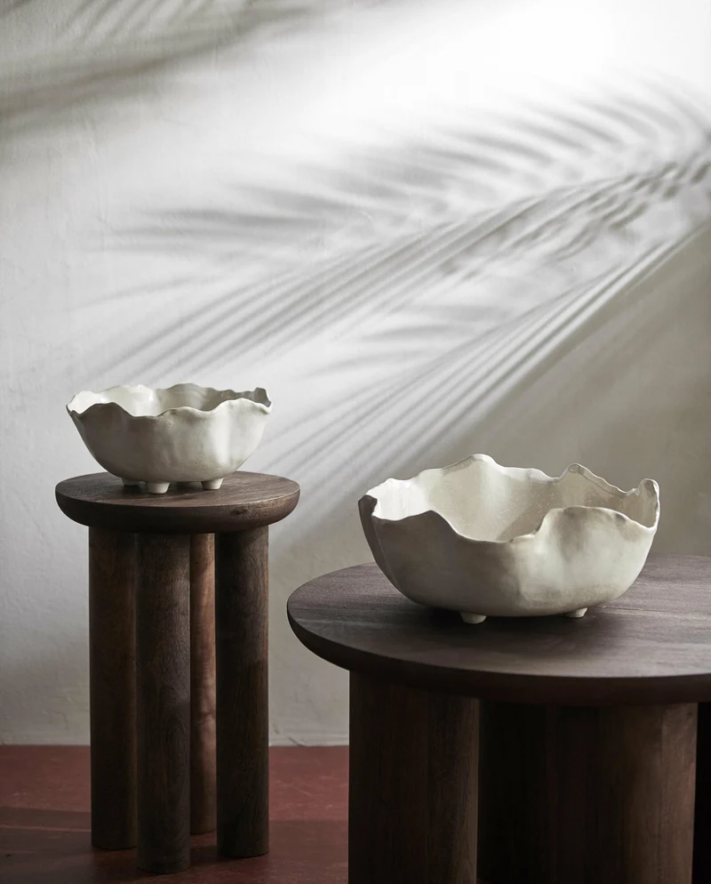 Table d'appoint en bois de manguier marron 49 x 32 cm Helin - Nordal