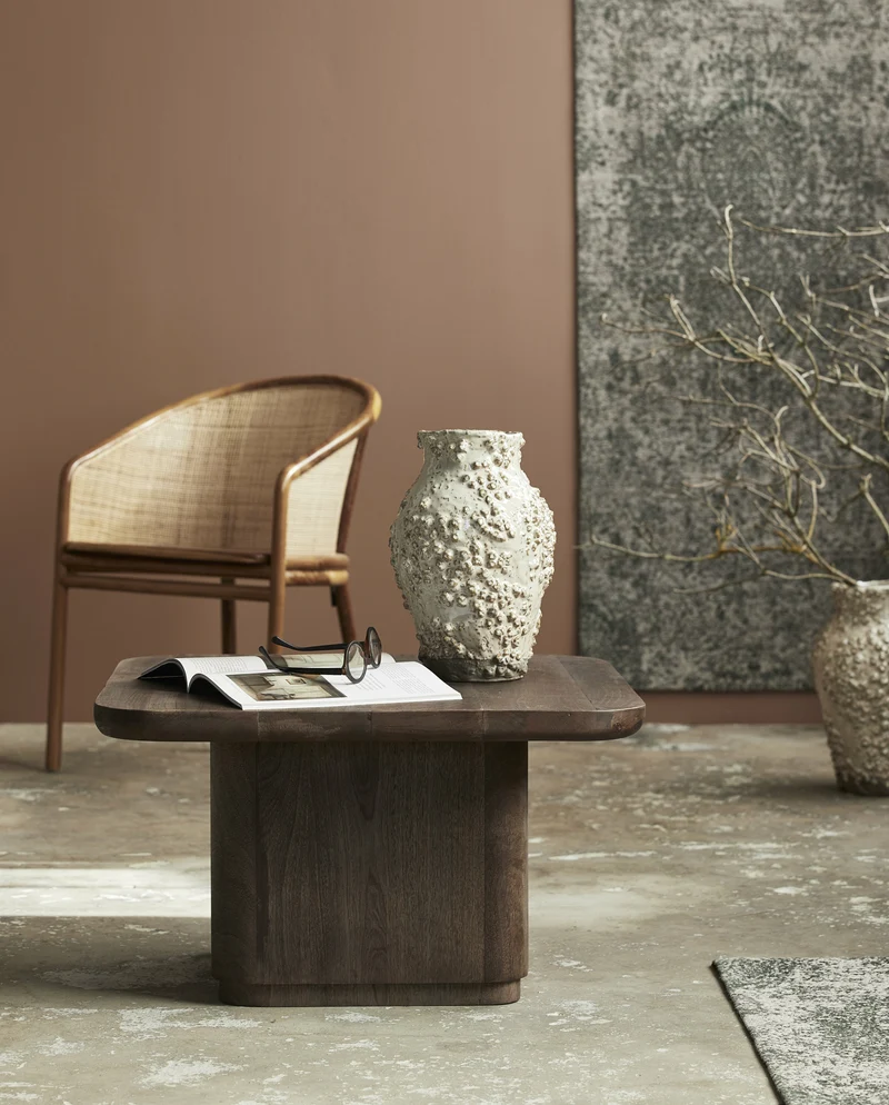 Table basse en bois de manguier marron 70x70x40cm Toke - Nordal