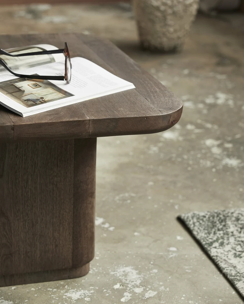 Table basse en bois de manguier marron 70x70x40cm Toke - Nordal