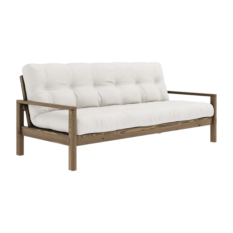 Canapé-lit en bois foncé et tissu naturel Knob - Karup Design