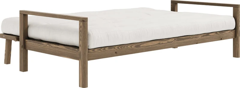 Canapé-lit en bois foncé et tissu naturel Knob - Karup Design
