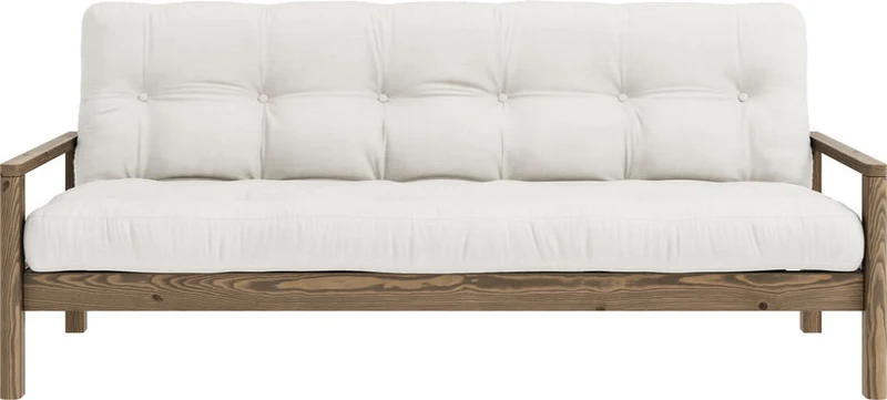 Canapé-lit en bois foncé et tissu naturel Knob - Karup Design
