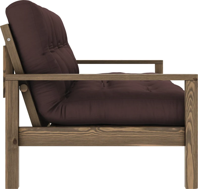 Canapé-lit en bois foncé et tissu marron Knob - Karup Design