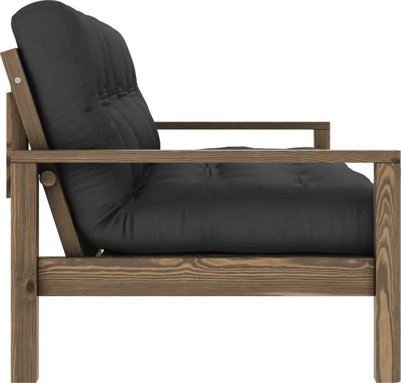Canapé-lit en bois foncé et tissu gris foncé Knob - Karup Design