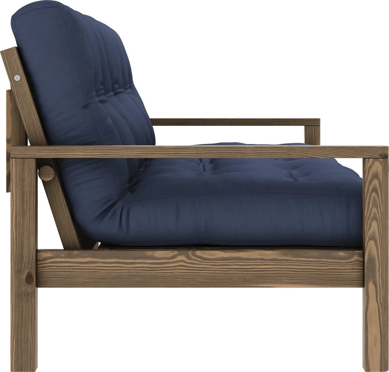 Canapé-lit en bois foncé et tissu navy Knob - Karup Design