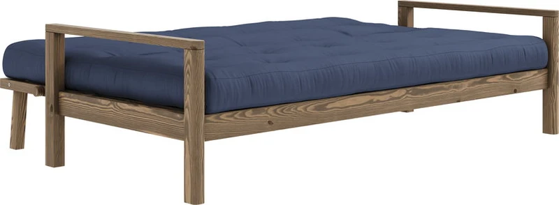 Canapé-lit en bois foncé et tissu navy Knob - Karup Design