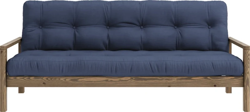 Canapé-lit en bois foncé et tissu navy Knob - Karup Design
