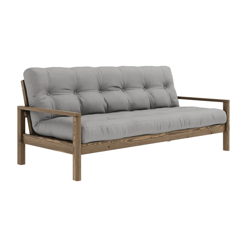Canapé-lit en bois foncé et tissu gris Knob - Karup Design