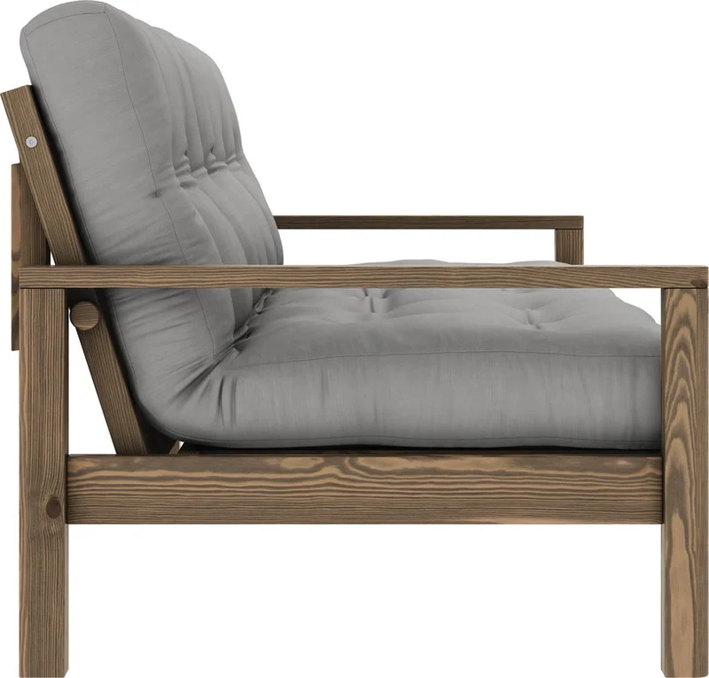 Canapé-lit en bois foncé et tissu gris Knob - Karup Design