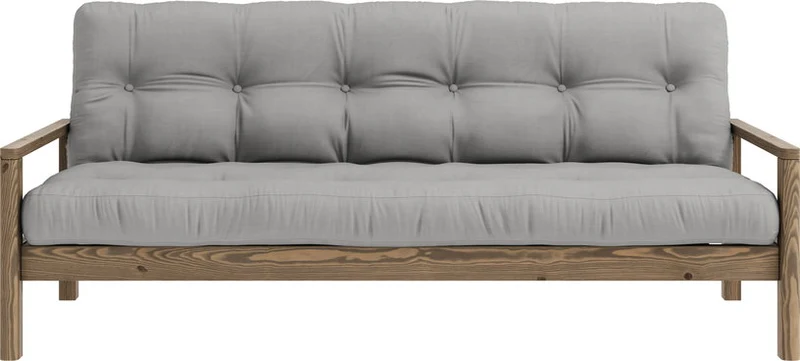 Canapé-lit en bois foncé et tissu gris Knob - Karup Design