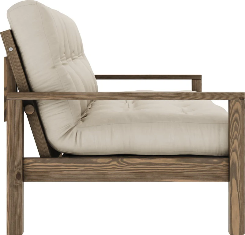 Canapé-lit en bois foncé et tissu beige Knob - Karup Design