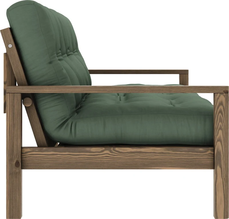 Canapé-lit en bois foncé et tissu olive verte Knob - Karup Design