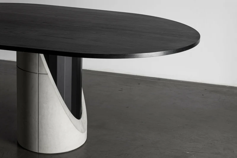 Table à manger ovale Sharp Lyon Béton